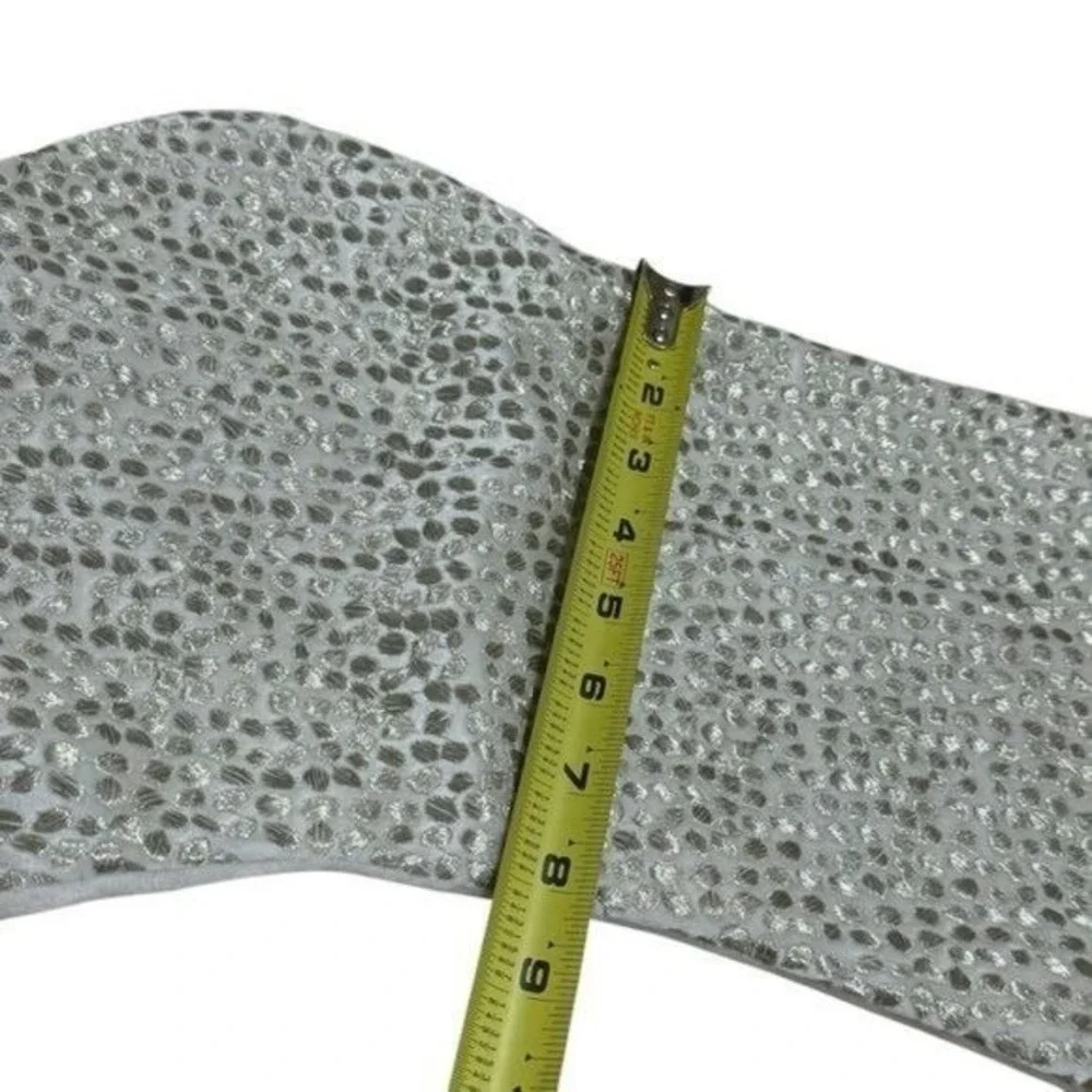 NEW Thro by Marlo Lorenz Ivory and Gold Embroidered Holiday Christmas‎ Stocking